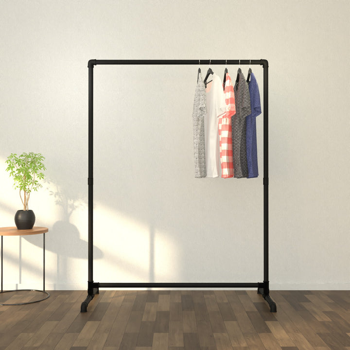 SoloStance free-standing clothes pipe rack with a clean, modern silhouette.