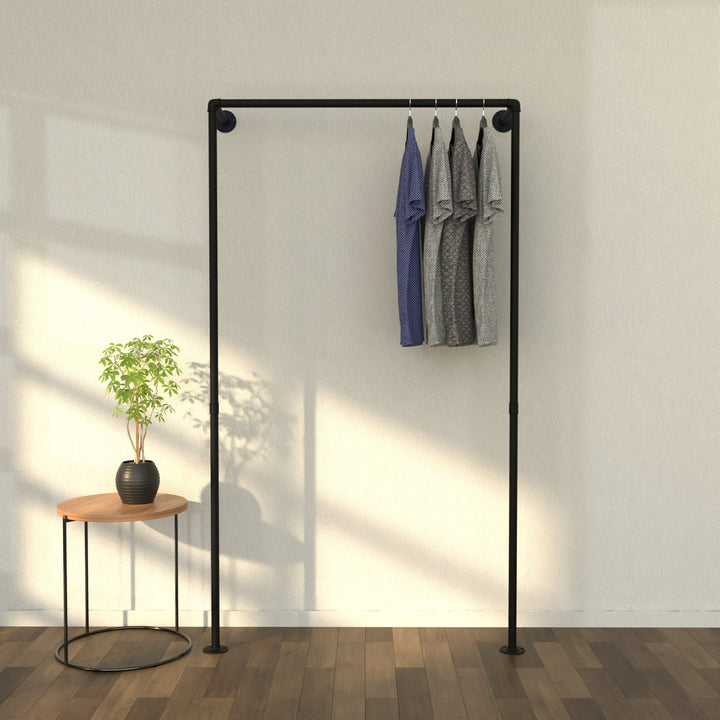 WallWard wall-mounted open wardrobe, showcasing a clean and contemporary design.