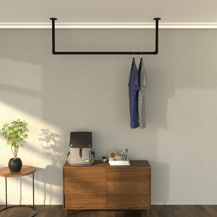 CelestRack ceiling-mounted clothes rack, bringing fashion to new heights.