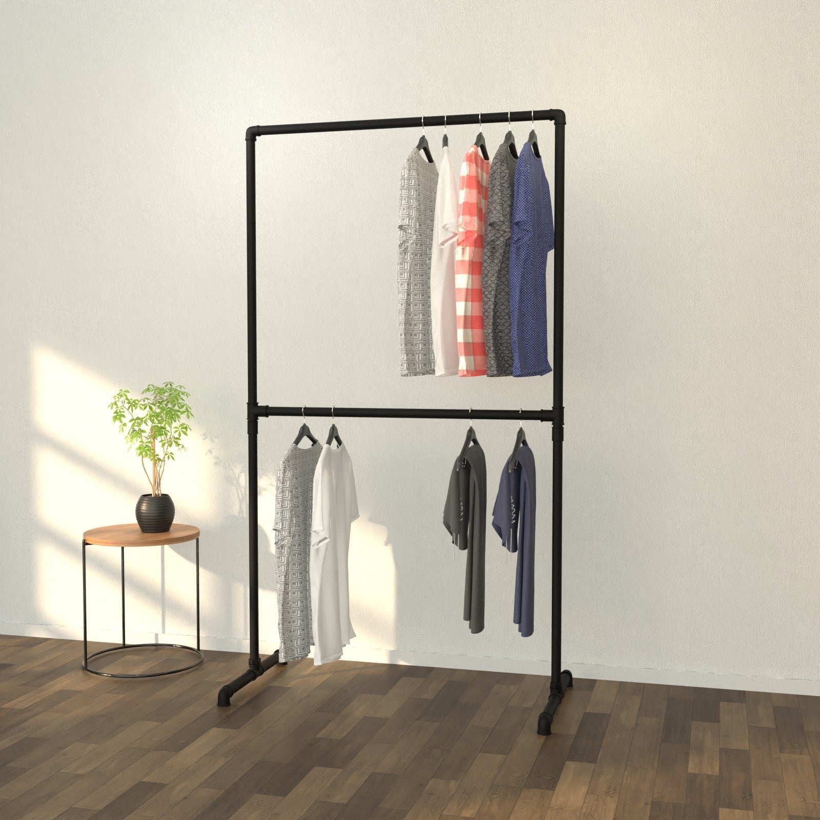DuoStand Clothes Rack - Dual-Level Free-Standing Fashion Statement ...