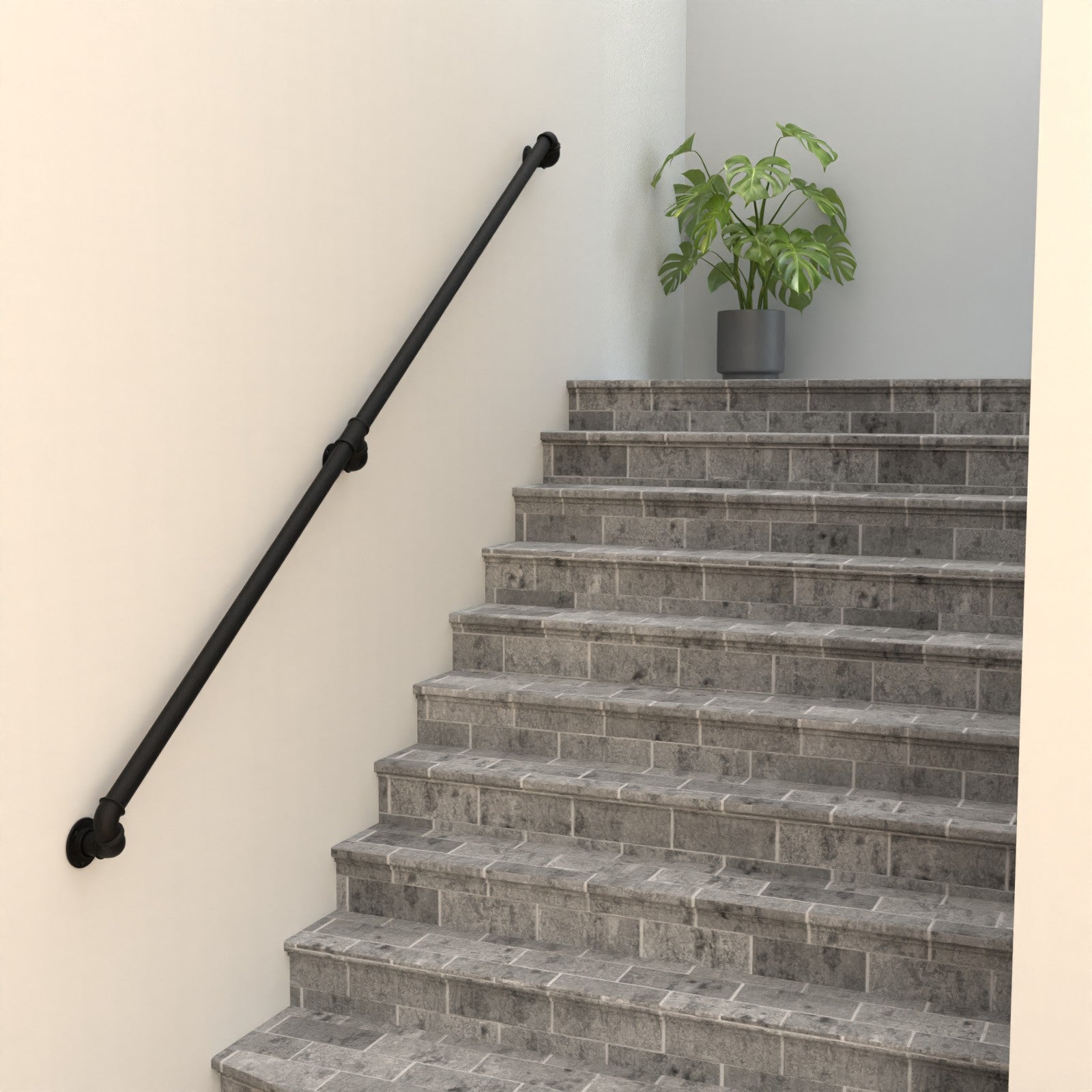 Handrail Pipe Rack GripMate Handrail - Industrial Pipe Design Reinforced with Brackets ...