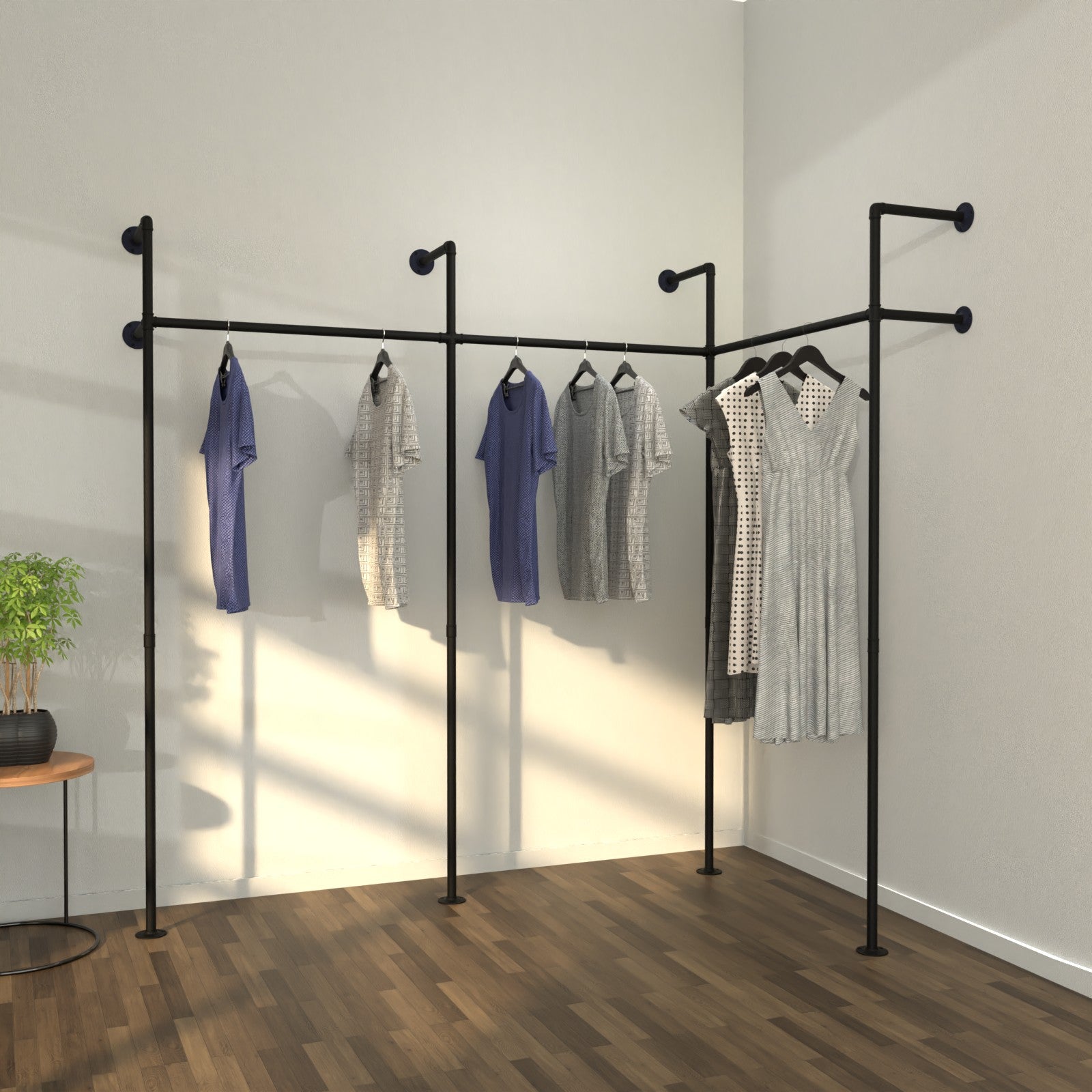 CornerCast Clothes Rack - Space-Saving Corner Wall-Mounted Design ...