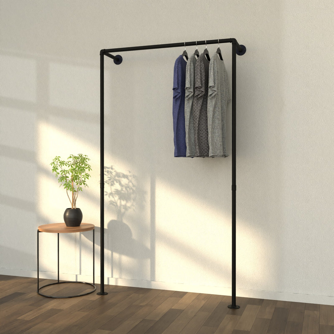 WallWard wall-mounted open wardrobe, showcasing a clean and contemporary design.