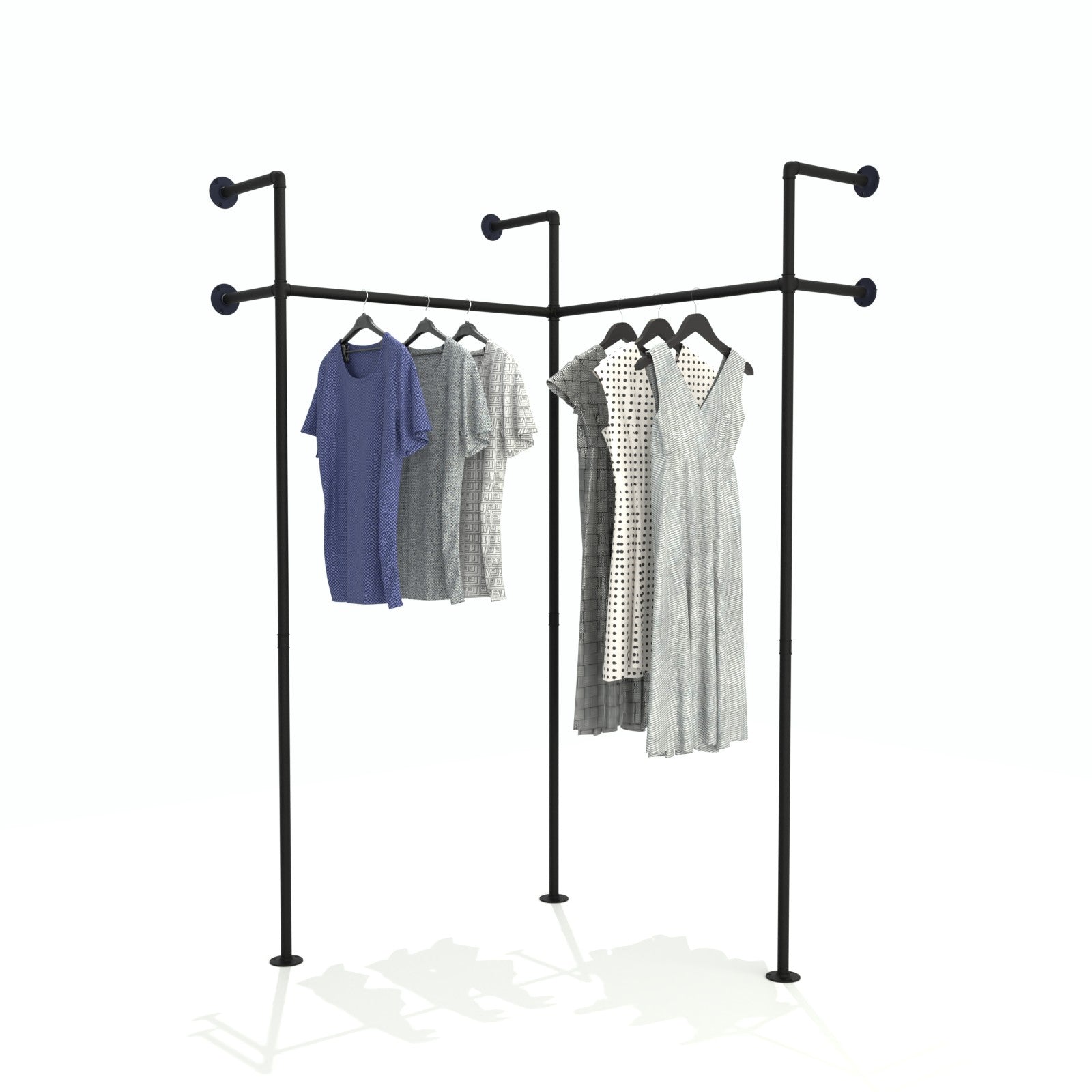 wall-mounted clothing rack showcasing a modern, space-saving design."
