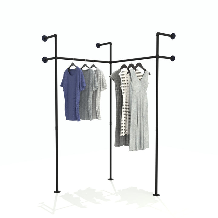 wall-mounted clothing rack showcasing a modern, space-saving design."