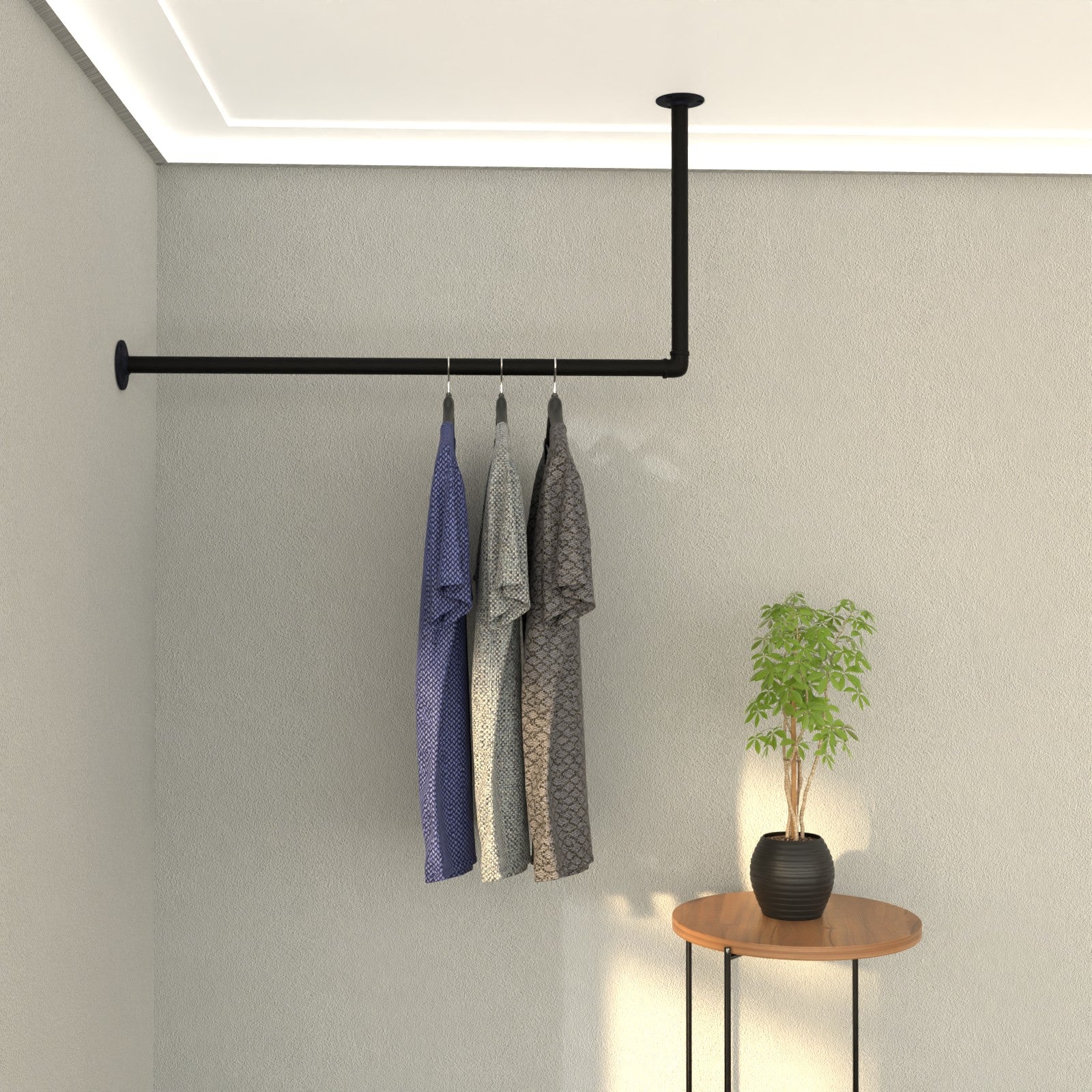 Exposed Ceiling Rack SkyNook Rack - Elevate Your Storage with Corner Ceiling-Mounted Design ...