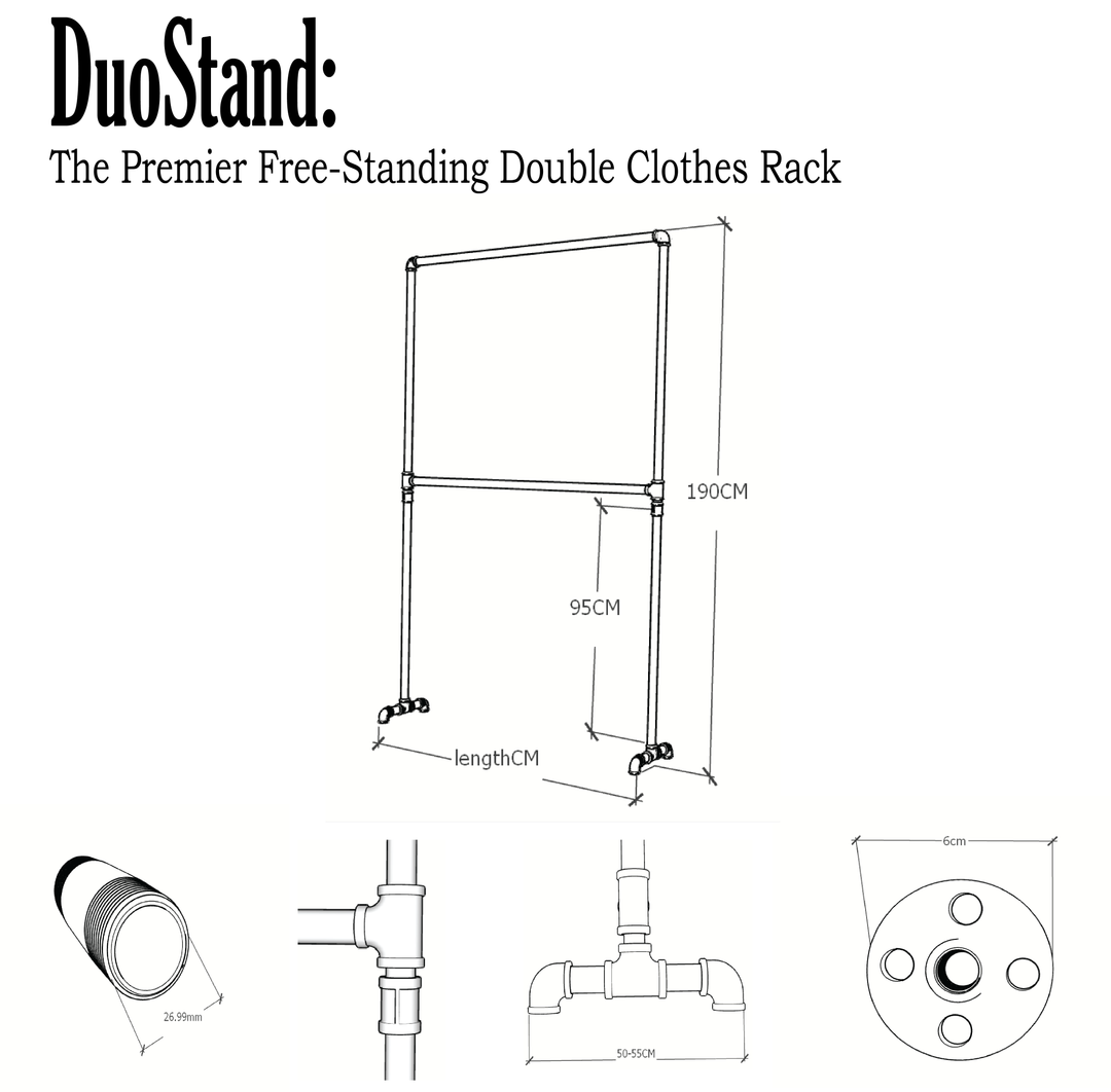 DuoStand: The Premier Free-Standing Double Clothes Rack