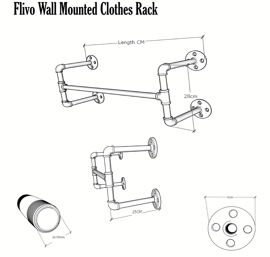 Flivo Wall Mounted Clothes Rack