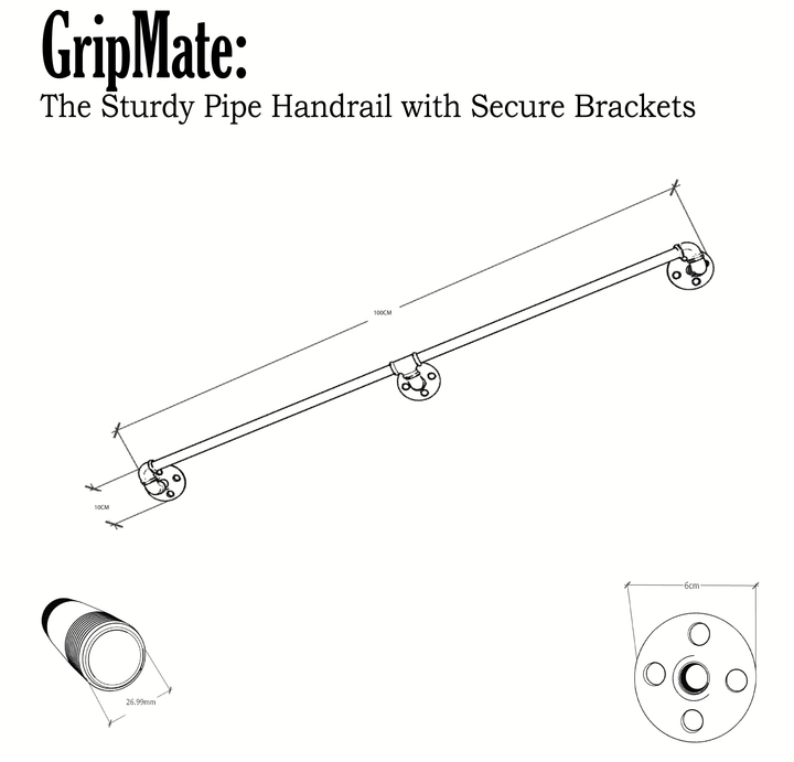 GripMate: The Sturdy Pipe Handrail with Secure Brackets