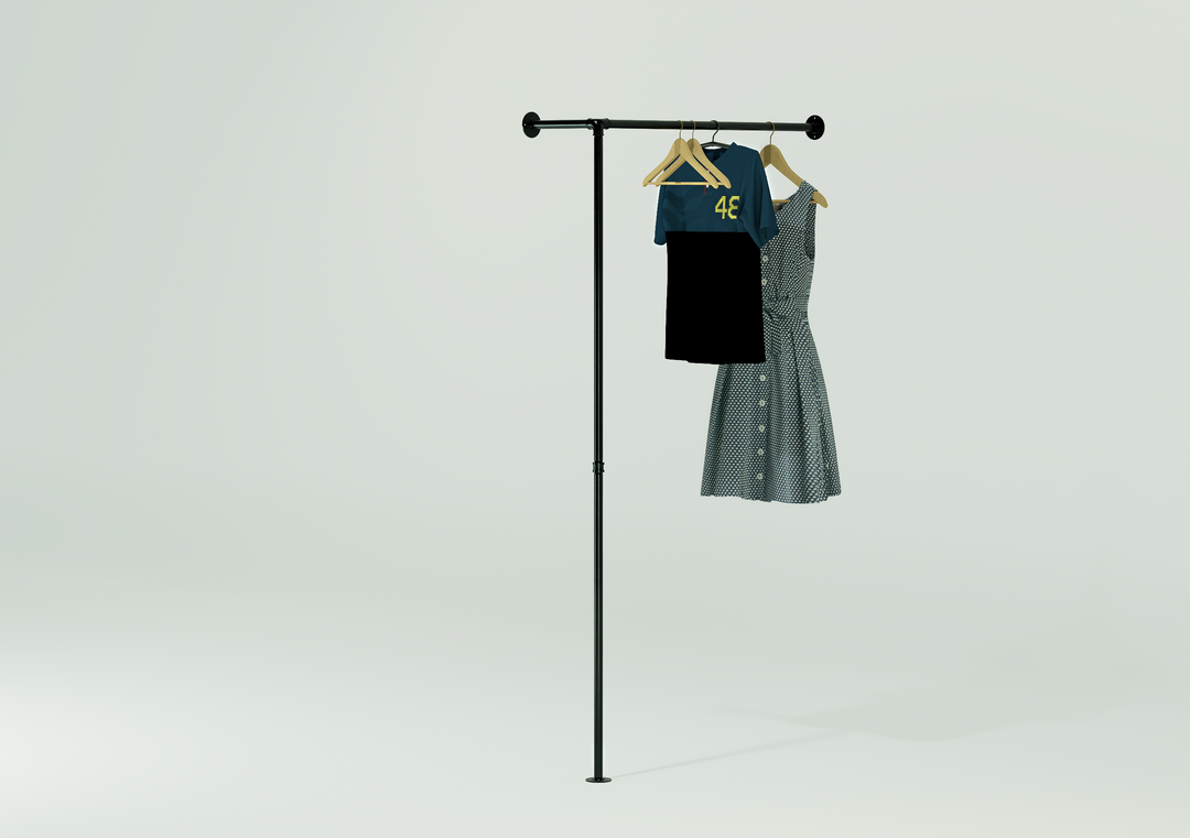 Industrial Pipe Corner Clothing Rack (D1)