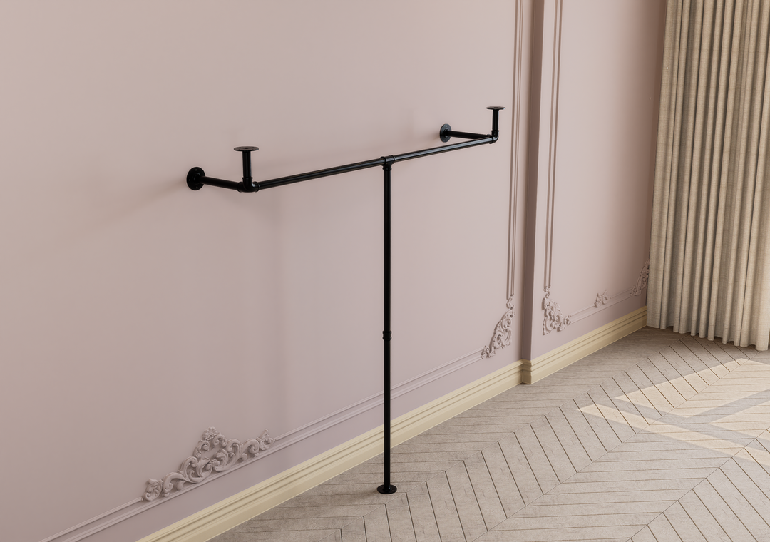 T-Shaped Clothes Rack with Top Shelf (D134)