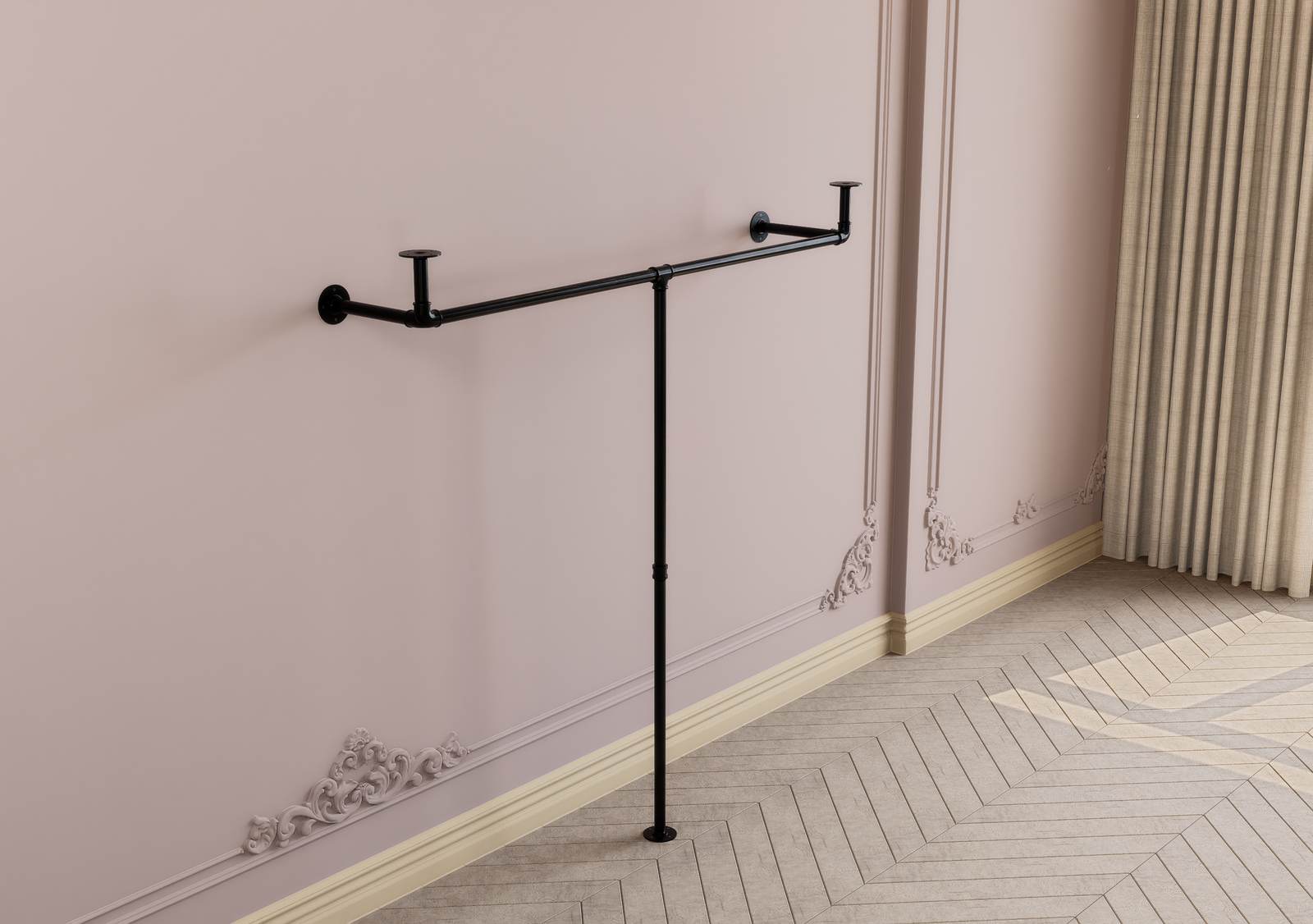 T-Shaped Clothes Rack with Top Shelf (D134)