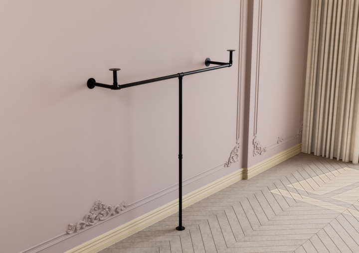 T-Shaped Clothes Rack with Top Shelf (D134)