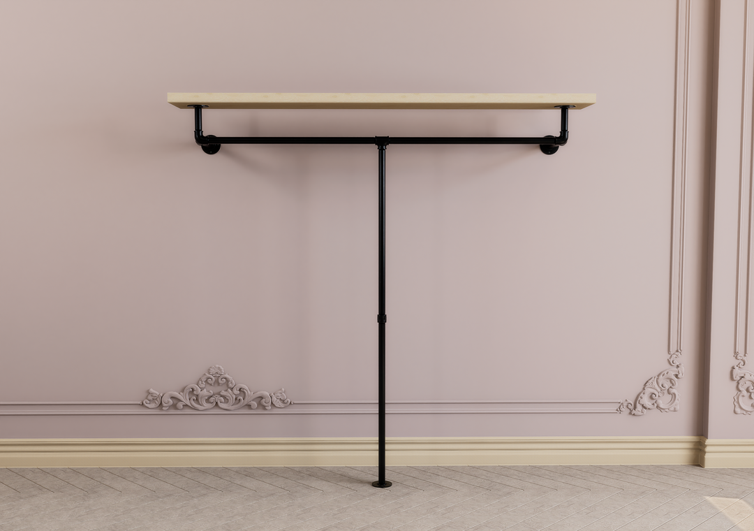T-Shaped Clothes Rack with Top Shelf (D134)