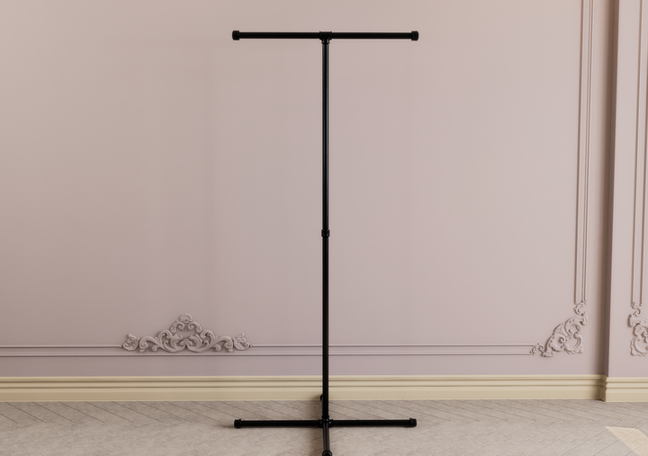 Freestanding T-Shaped Clothes Rack with 4-Leg Base (D122)
