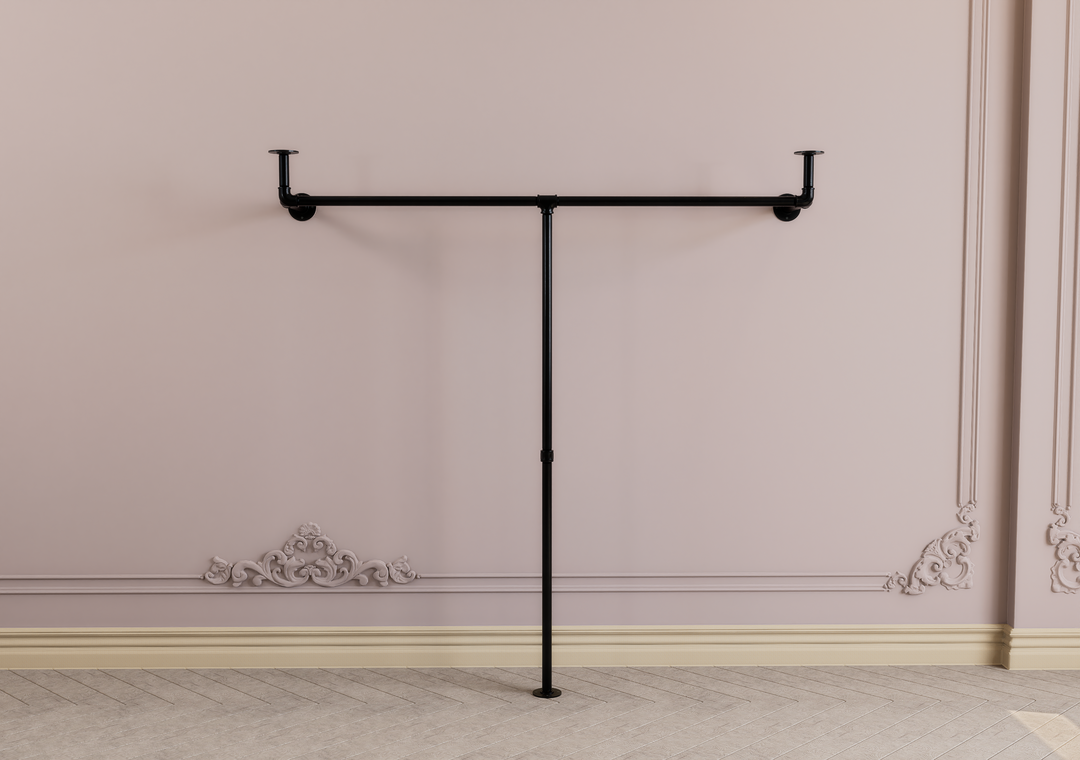 T-Shaped Clothes Rack with Top Shelf (D134)