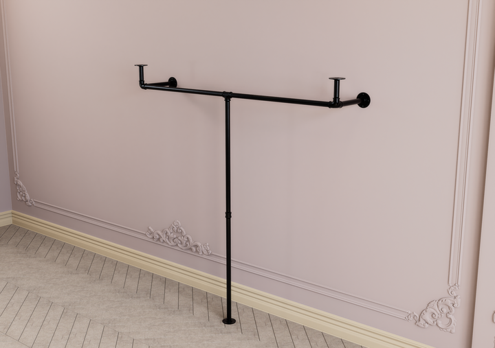 T-Shaped Clothes Rack with Top Shelf (D134)