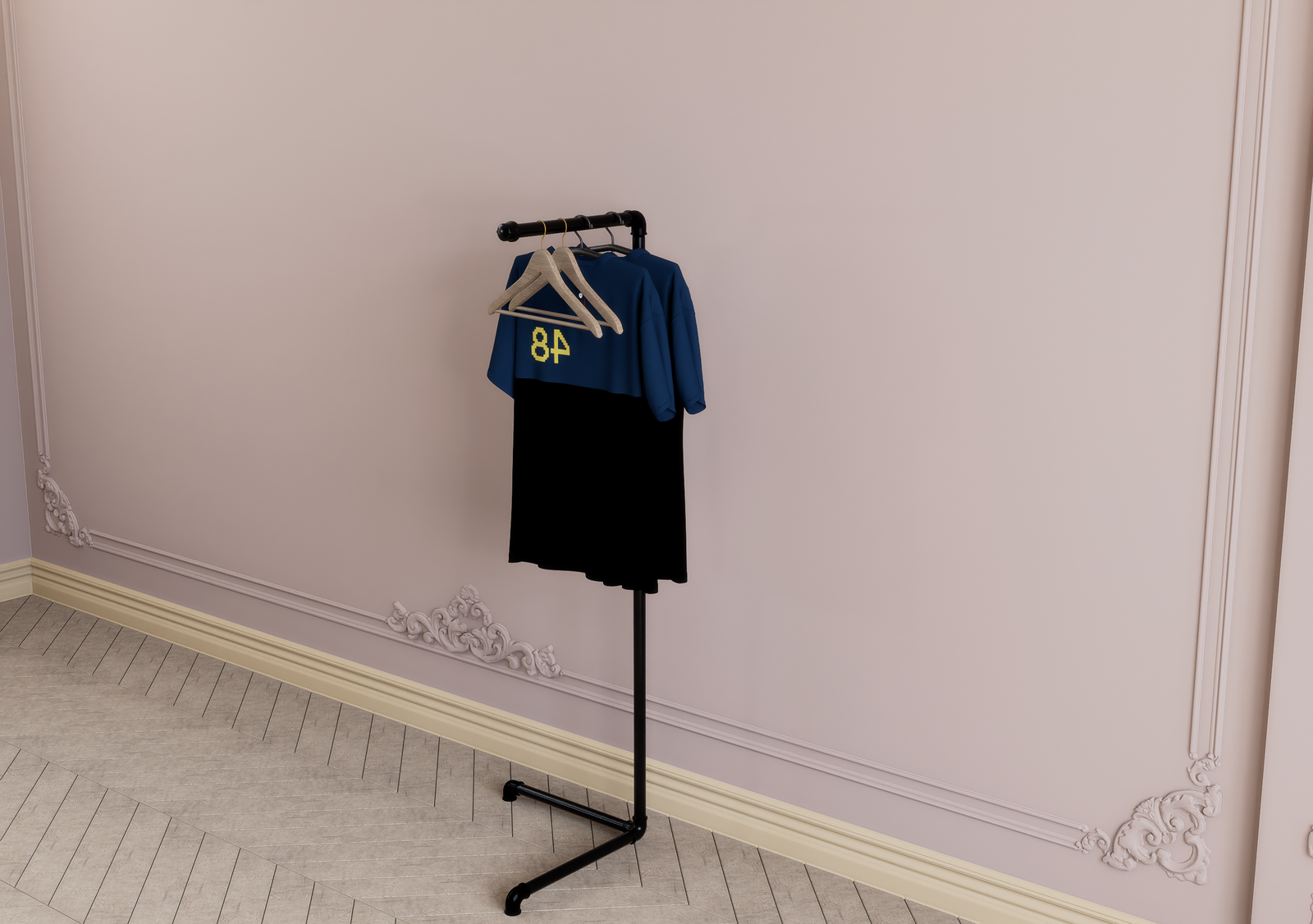 Angled Freestanding Clothes Rack (D109)