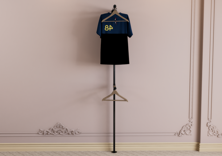 Minimalist Black Pipe Clothes Rack With Dual Hanging Arms (D23)