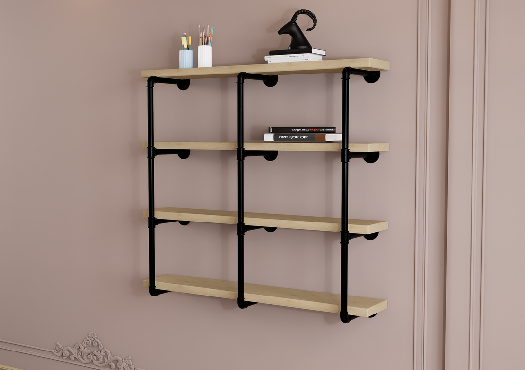 4-Tier Industrial Shelving Brackets Set of 3 (182)