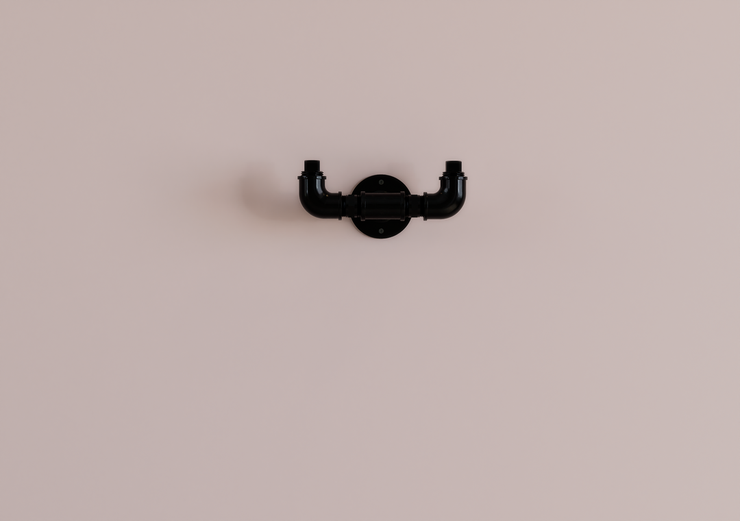 Rustic Dual Pipe Wall Hook (D123)