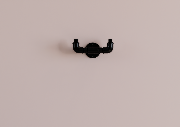 Rustic Dual Pipe Wall Hook (D123)