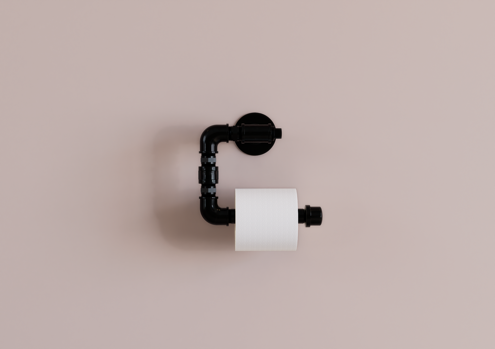 Rustic Industrial Pipe Toilet Paper Holder (D156)