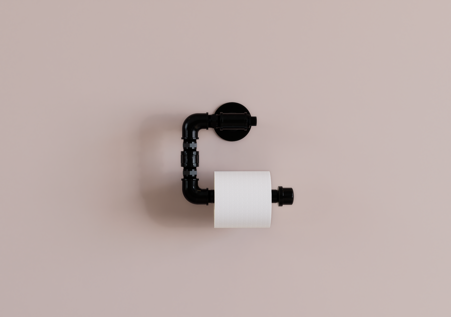 Rustic Industrial Pipe Toilet Paper Holder (D156)