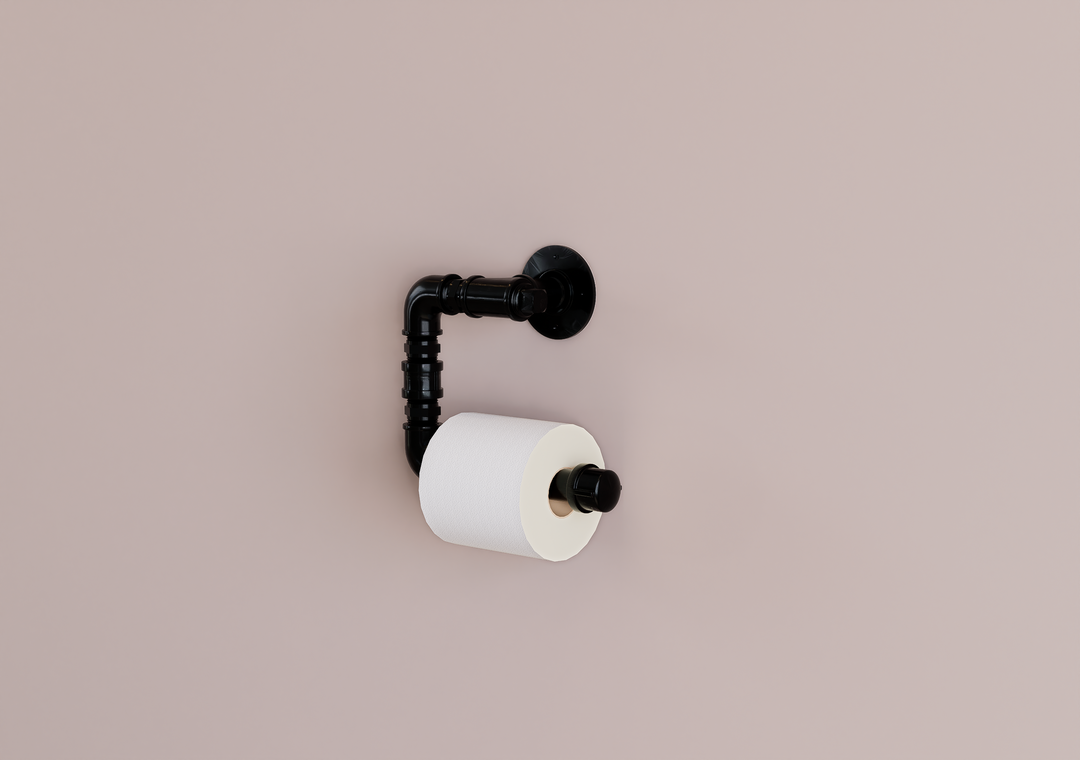 Rustic Industrial Pipe Toilet Paper Holder (D156)