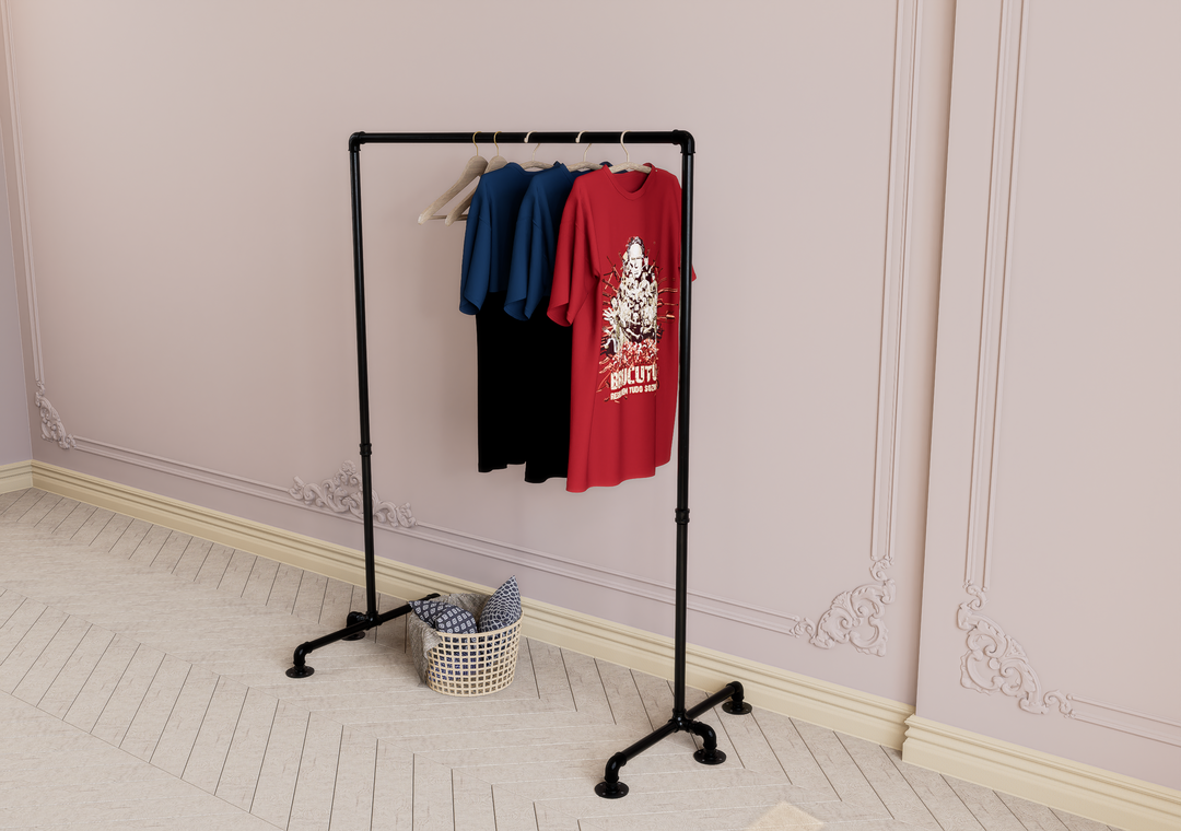 Industrial Freestanding Clothes Rack (D42)