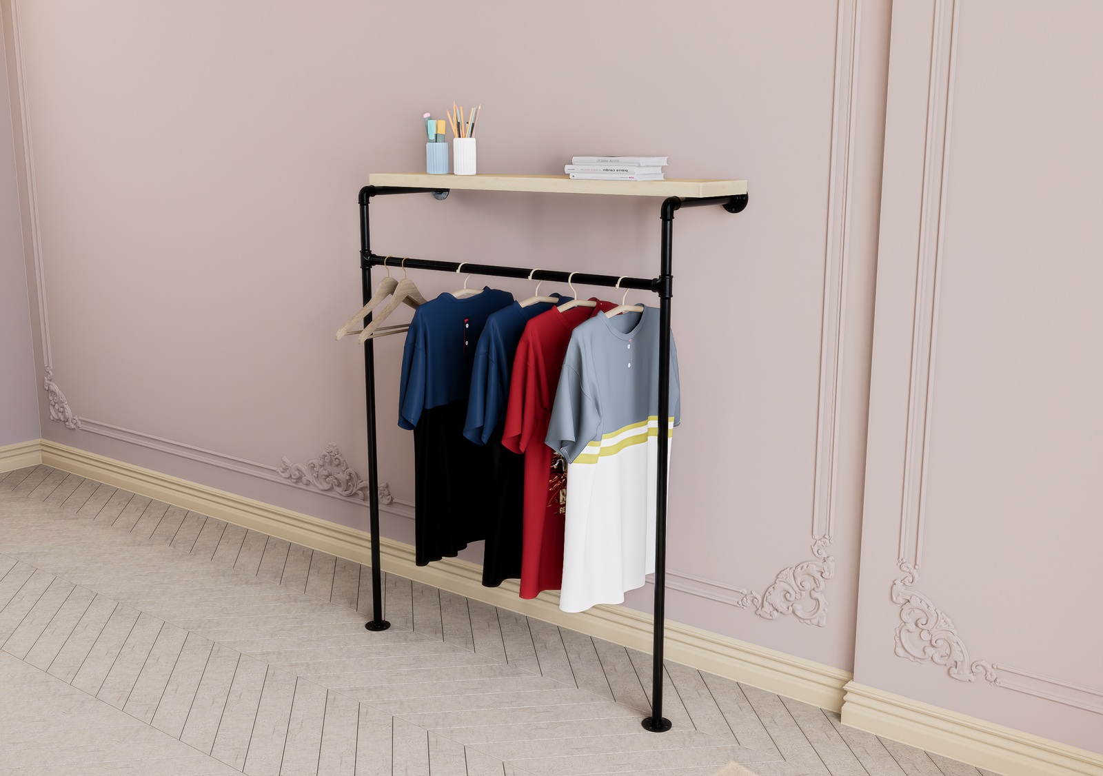 Curved Open-Front Garment Rail (D99)