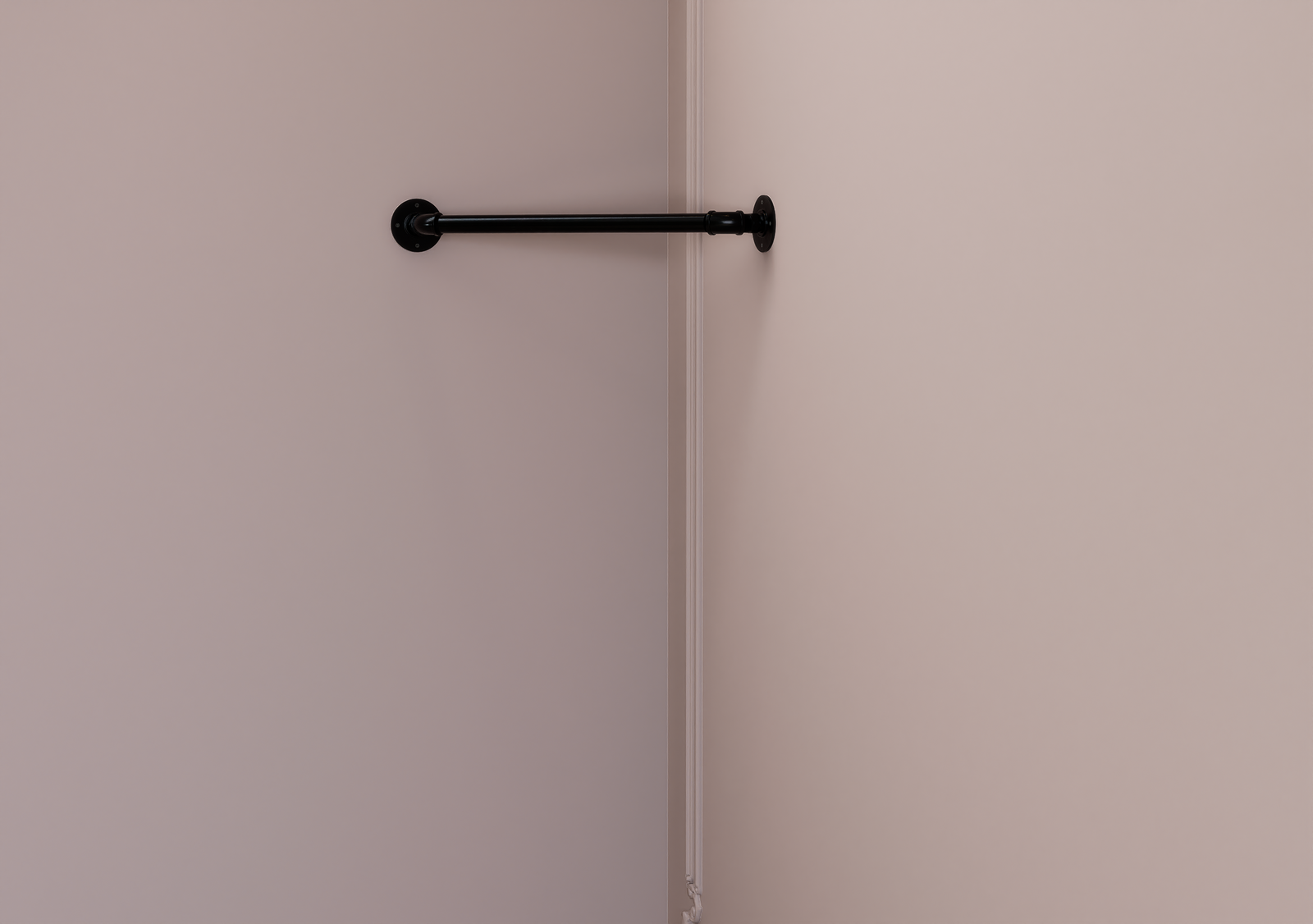 Minimal Black Pipe Corner Clothes Rack (D51)