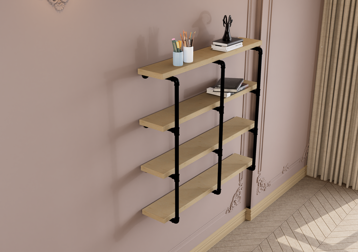 4-Tier Industrial Shelving Brackets Set of 3 (182)
