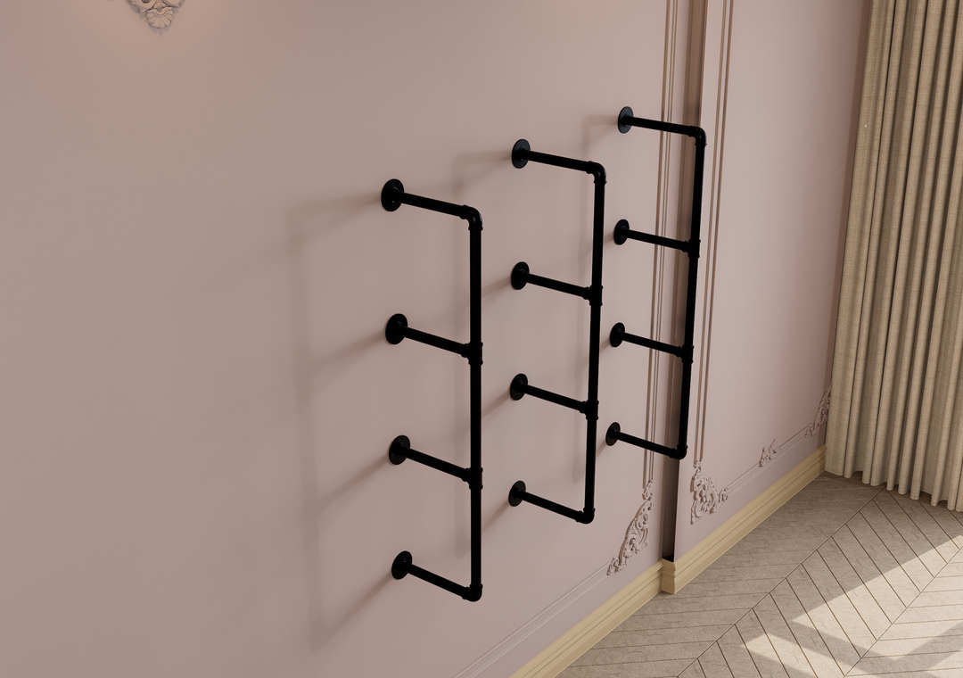 4-Tier Industrial Shelving Brackets Set of 3 (182)