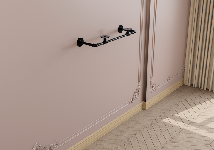 Compact Wall Mounted Clothes Rack with Shelf Bracket (1877)