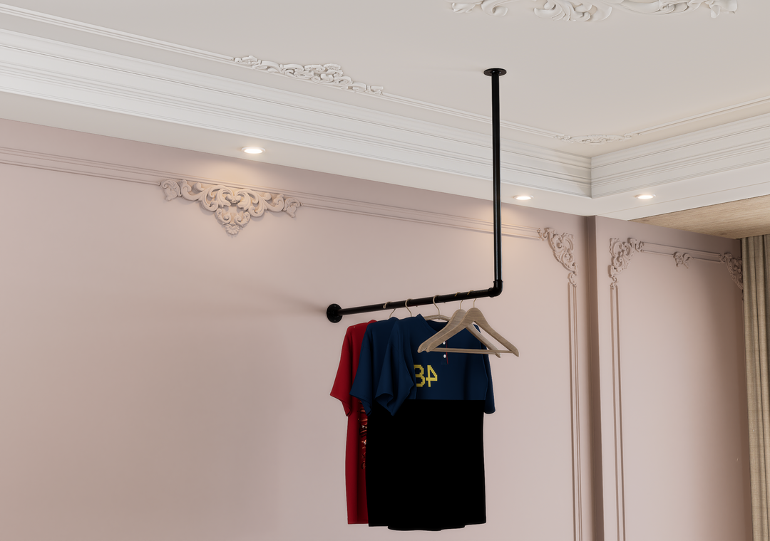 Minimalist L-Shaped Pipe Clothes Rack (D54)