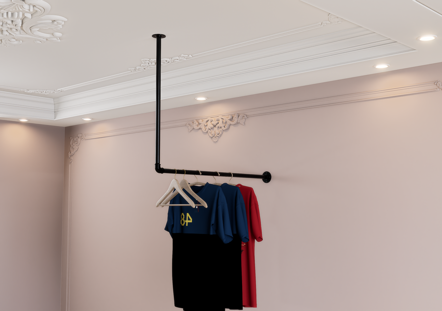 Minimalist L-Shaped Pipe Clothes Rack (D54)