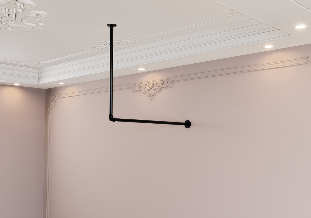 Minimalist L-Shaped Pipe Clothes Rack (D54)