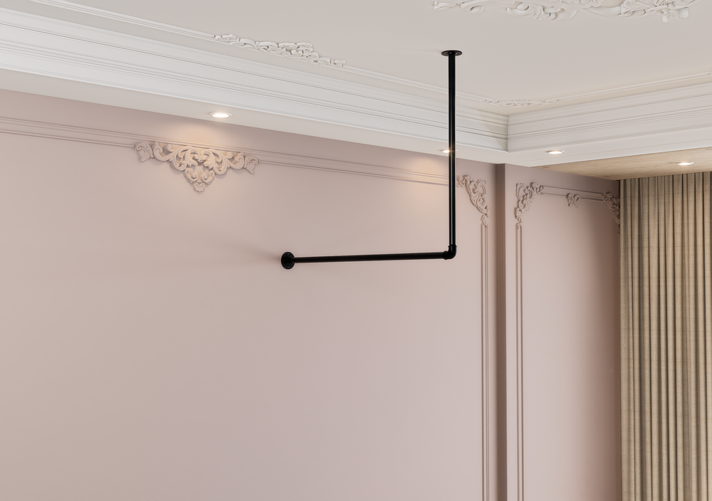 Minimalist L-Shaped Pipe Clothes Rack (D54)