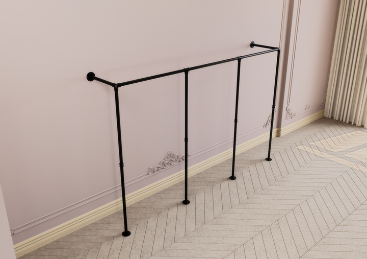 Industrial Wall Mounted Clothes Rack Triple Section (D116)