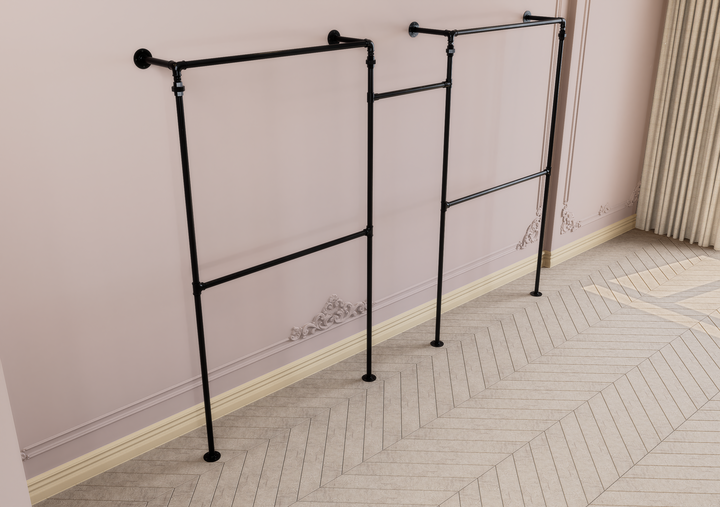 Wall & Floor Mounted 4-Frame Open Rail with Central Pole (D102)