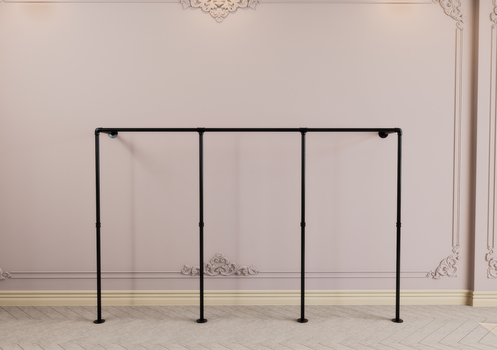 Industrial Wall Mounted Clothes Rack Triple Section (D116)