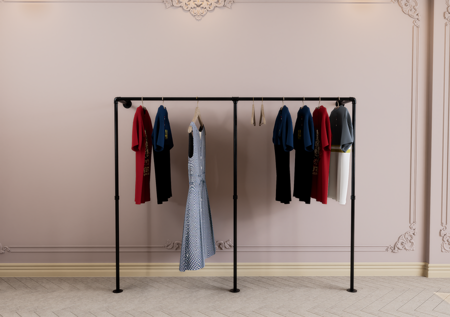 Double Wall & Floor Mounted Clothes Rack (D127)
