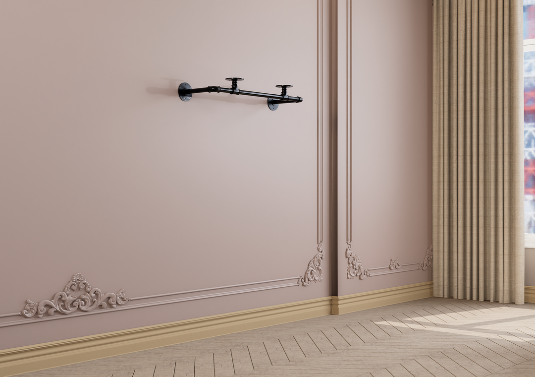 Compact Wall Mounted Clothes Rack with Shelf Bracket (1877)