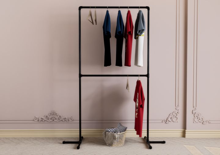Vertical Double-Tier Clothes Rack (D126)