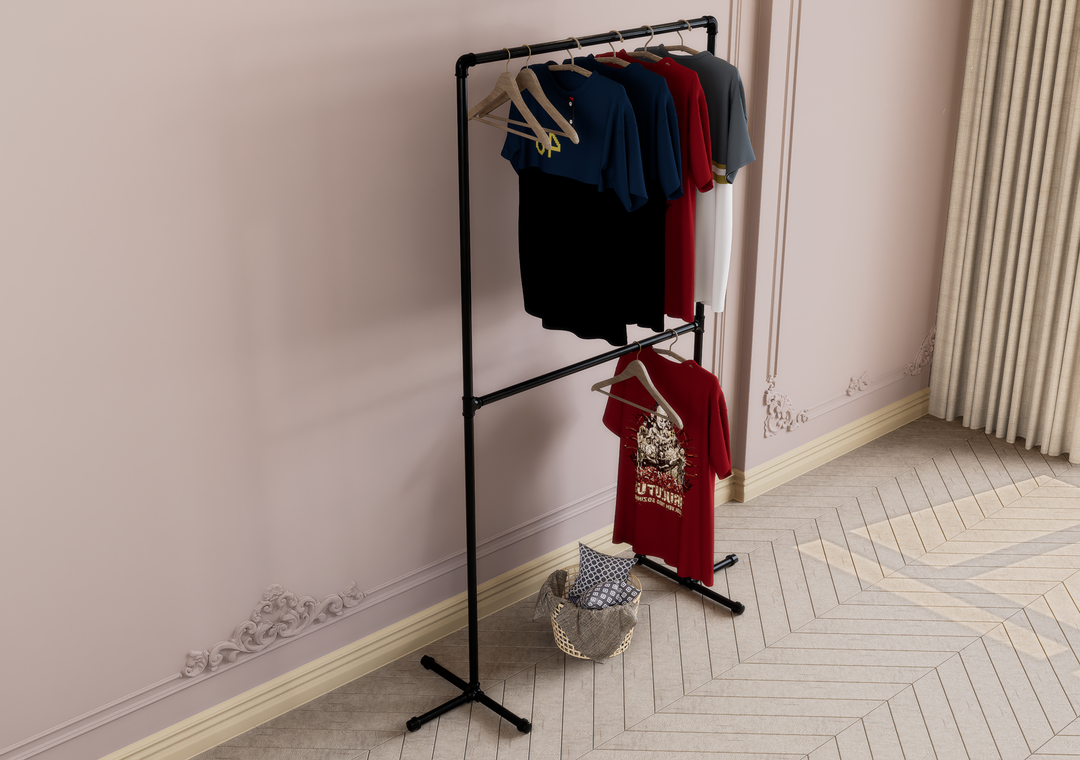 Vertical Double-Tier Clothes Rack (D126)