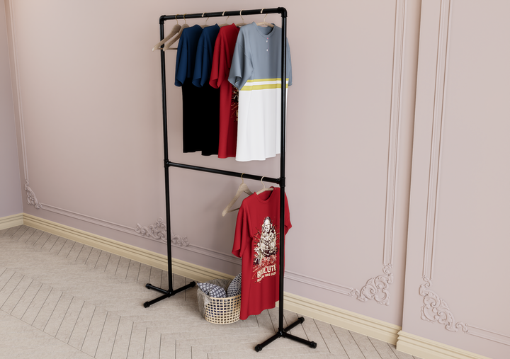Vertical Double-Tier Clothes Rack (D126)
