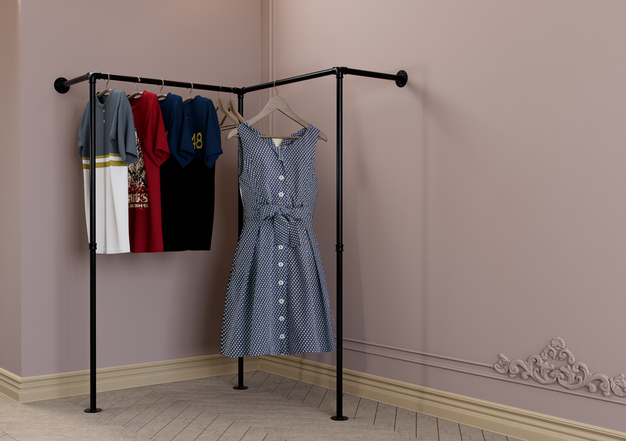 Corner Wall Mounted Clothes Rack (D128)