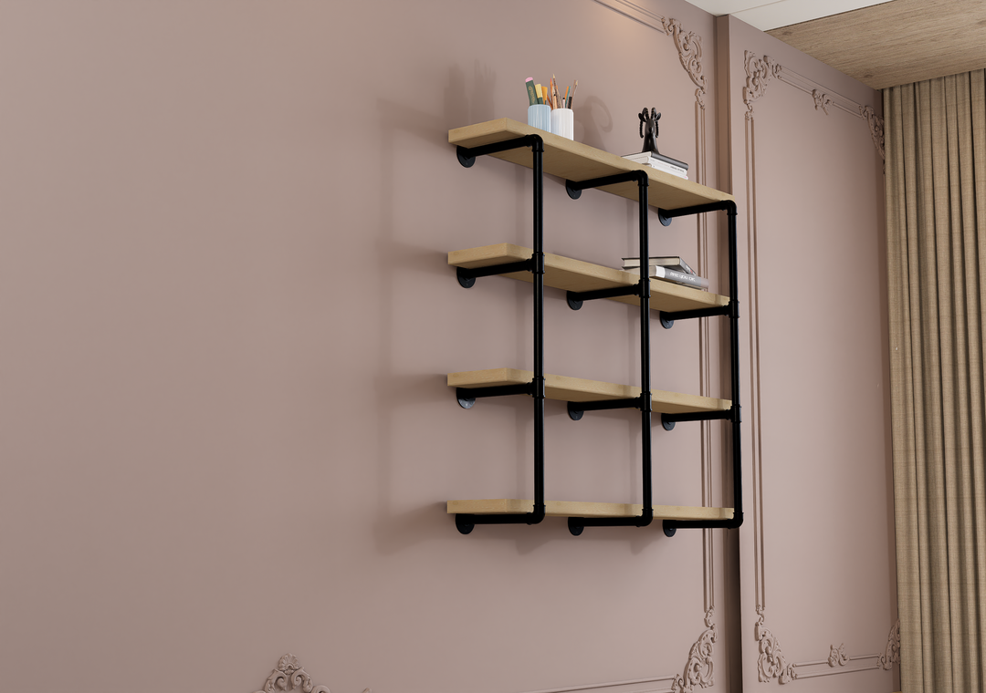 4-Tier Industrial Shelving Brackets Set of 3 (182)