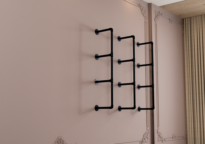4-Tier Industrial Shelving Brackets Set of 3 (182)